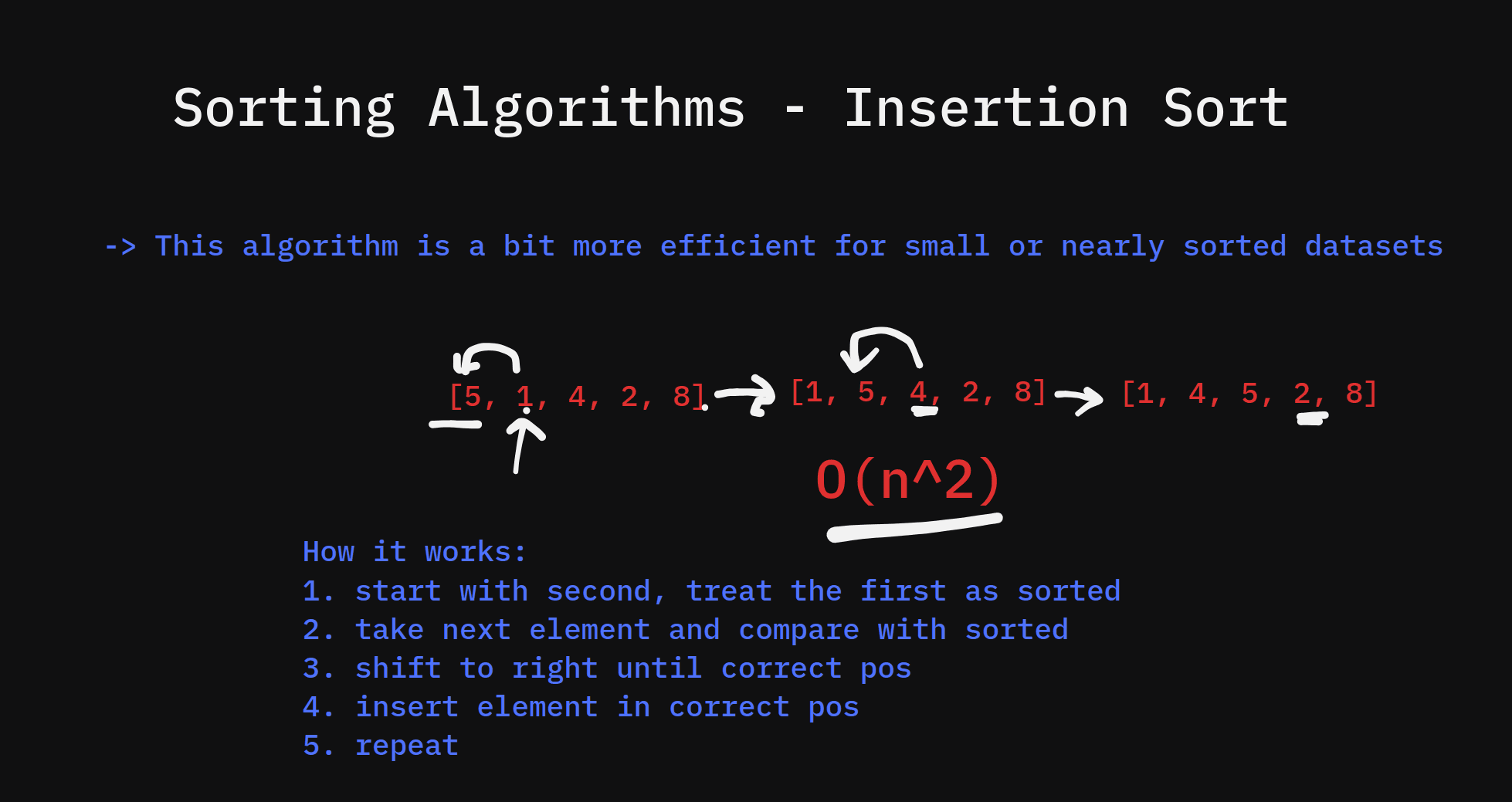 Sorting Algorithms: Insertion Sort | Data Structures and Algorithms Day #24
